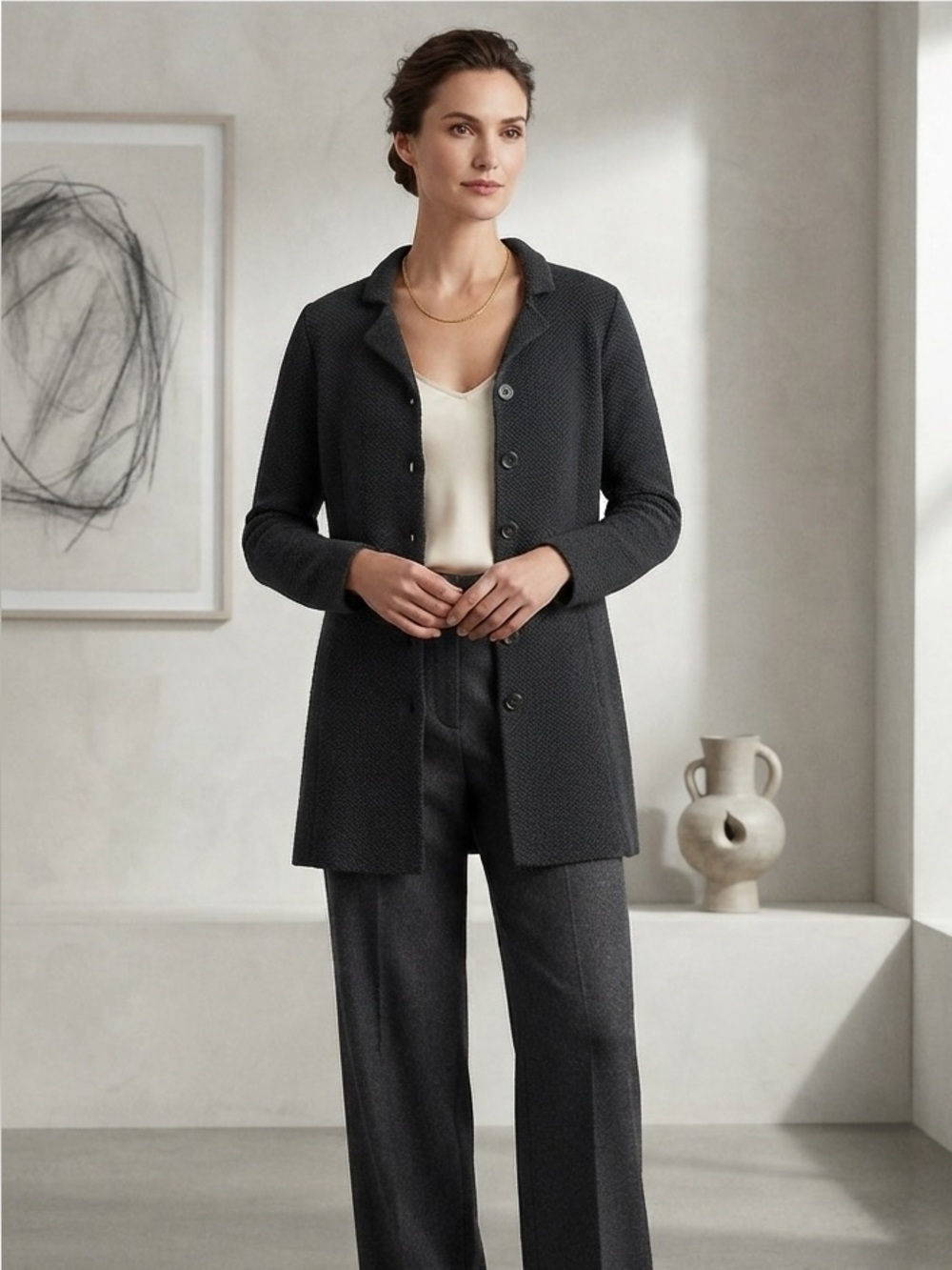 margaret o'leary Navy black Knitted coat